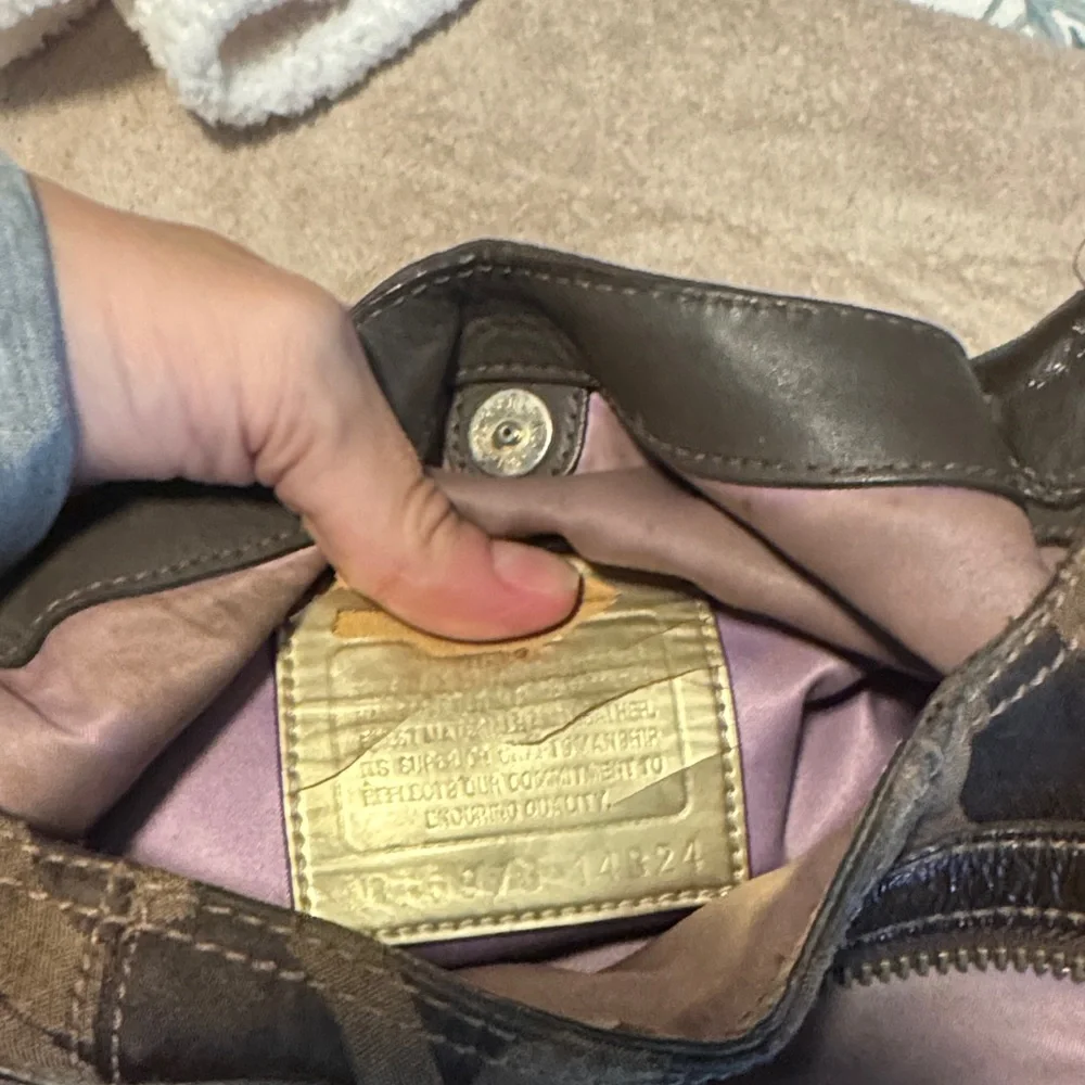 Coach Dark Brown Signature Shoulder Bag - Picture 4 of 4